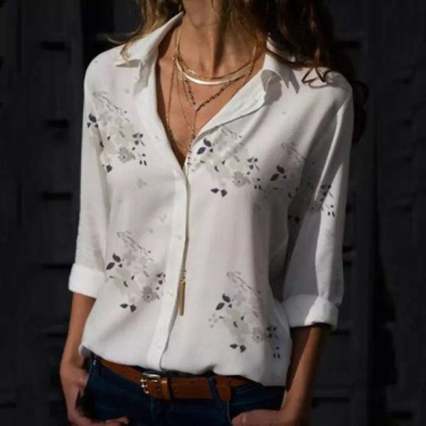 Printed Vintage Summer Blouse - Image 4