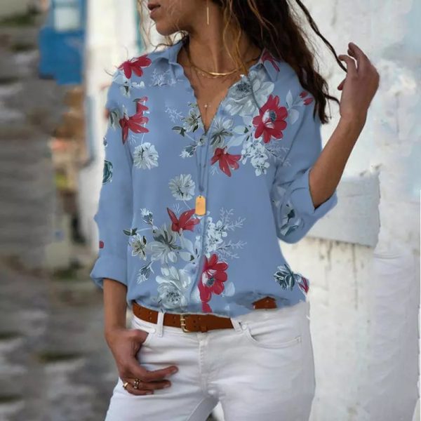 Printed Vintage Summer Blouse - Image 6