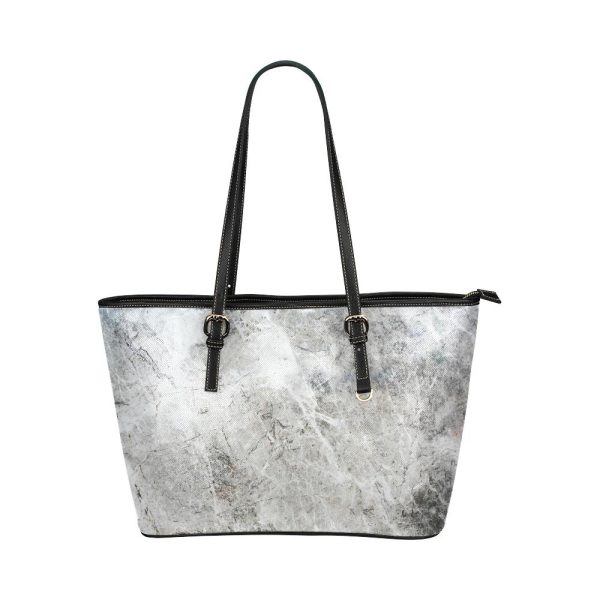 Gray Tote Shoulder Bag With Abstract Marble White Design 1