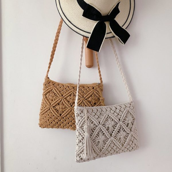 Fashion Woven Shoulder Bags Straw Summer Women Weave Crossbody Beach Travel Handbag Female Bag Women Messenger Bags Bolsa - Image 3