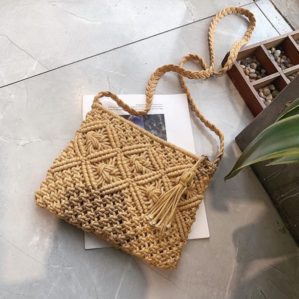 Fashion Woven Shoulder Bags Straw Summer Women Weave Crossbody Beach Travel Handbag Female Bag Women Messenger Bags Bolsa - Image 5