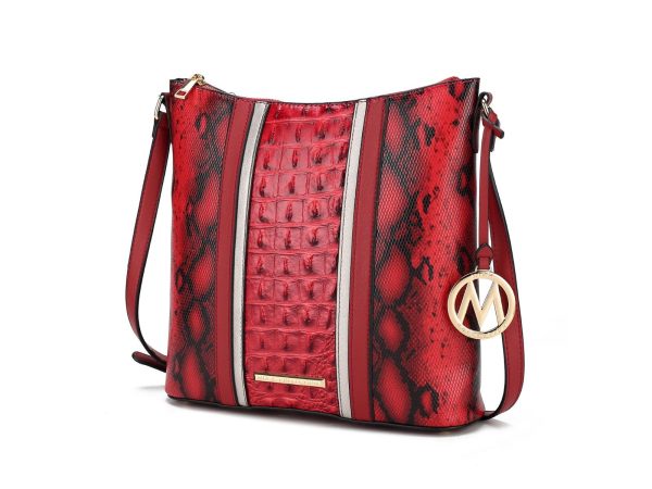 MKF Collection Meline Faux Crocodile and Snake Embossed Vegan Leather Women's Shoulder by Mia k