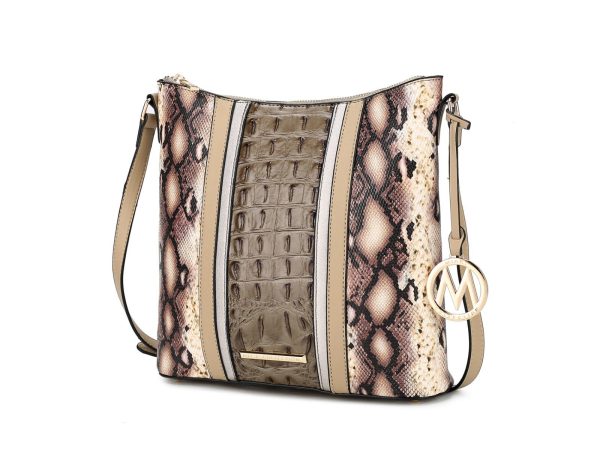 MKF Collection Meline Faux Crocodile and Snake Embossed Vegan Leather Women's Shoulder by Mia k