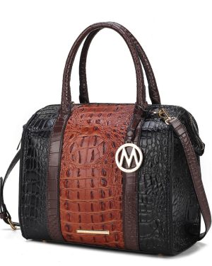 MKF Collection Ember Faux Crocodile-Embossed Vegan Leather Women's Satchel by Mia k