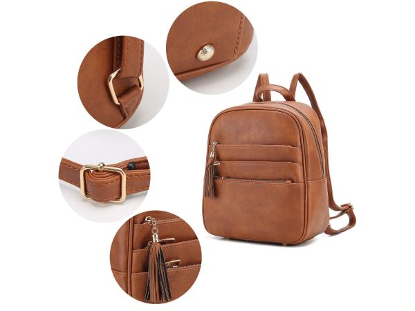 MKF Collection Roxane Vegan Leather Women's Backpack with Mini Backpack and Wristlet Pouch- 3 pieces by Mia k - Image 18