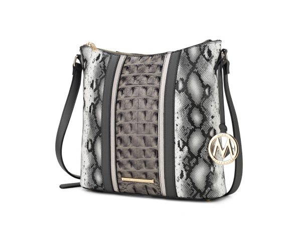 MKF Collection Meline Faux Crocodile and Snake Embossed Vegan Leather Women's Shoulder by Mia k