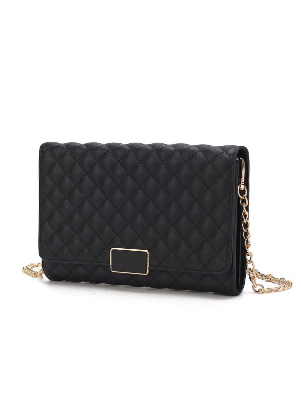 Gretchen Quilted Vegan Leather Women's Envelope Clutch Crossbody