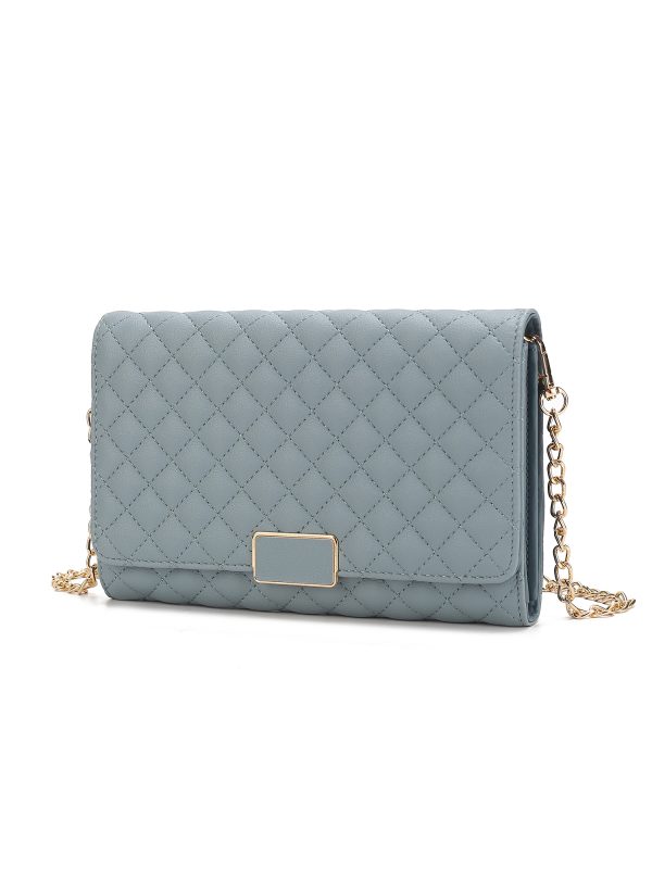 Gretchen Quilted Vegan Leather Women's Envelope Clutch Crossbody