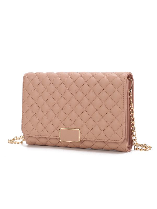 Gretchen Quilted Vegan Leather Women's Envelope Clutch Crossbody