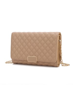 Gretchen Quilted Vegan Leather Women's Envelope Clutch Crossbody