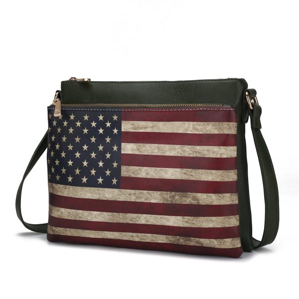 MKF Collection Madeline Printed Flag Vegan Leather Women Crossbody Bag by Mia K