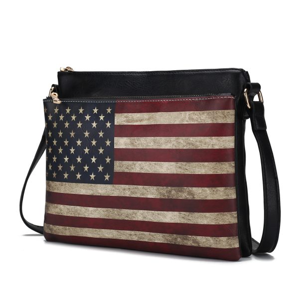 MKF Collection Madeline Printed Flag Vegan Leather Women Crossbody Bag by Mia K