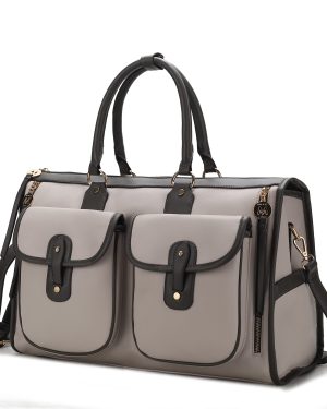 MKF Collection Genevieve Duffle Handbag Color Block Vegan Leather Women by Mia k