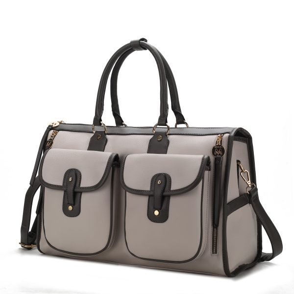 MKF Collection Genevieve Duffle Handbag Color Block Vegan Leather Women by Mia k