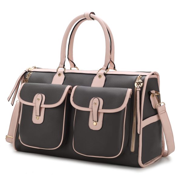 MKF Collection Genevieve Duffle Handbag Color Block Vegan Leather Women by Mia k