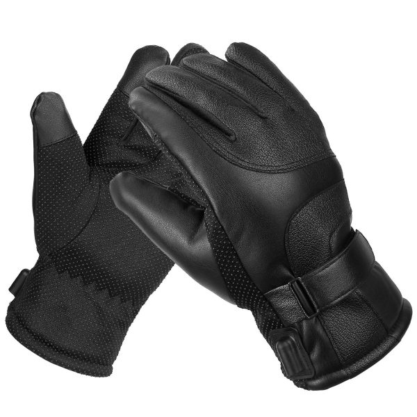 Electric Heated Gloves USB Plug Touchscreen Thermal Gloves Leather Windproof Winter Hands Warmer Unisex - Image 11