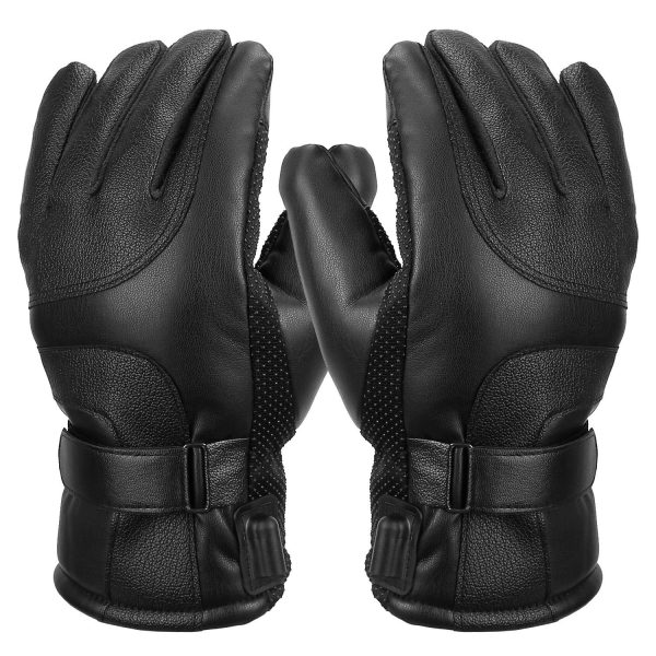 Electric Heated Gloves USB Plug Touchscreen Thermal Gloves Leather Windproof Winter Hands Warmer Unisex - Image 10