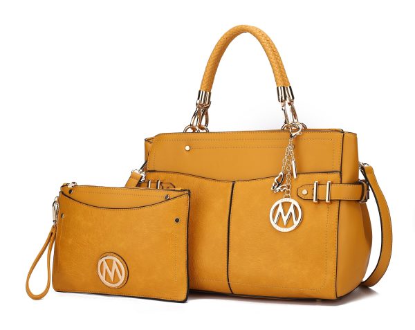 MKF Collection Tenna Satchel Handbag With Wallet Vegan Leather Crossover Womens Purse by Mia k