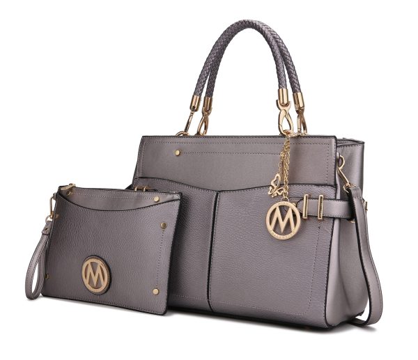 MKF Collection Tenna Satchel Handbag With Wallet Vegan Leather Crossover Womens Purse by Mia k