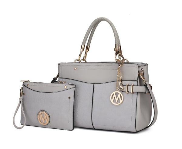 MKF Collection Tenna Satchel Handbag With Wallet Vegan Leather Crossover Womens Purse by Mia k