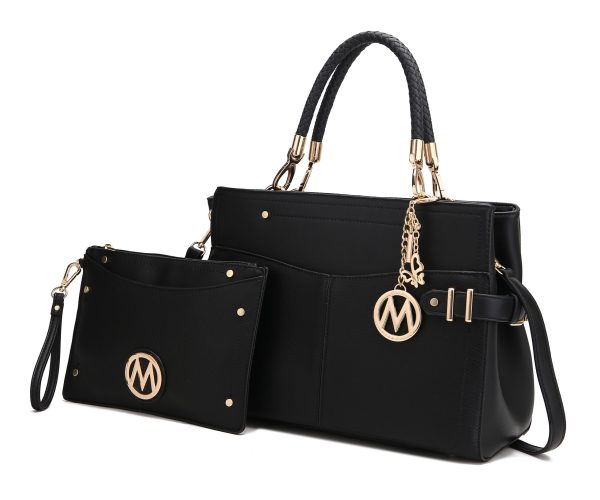 MKF Collection Tenna Satchel Handbag With Wallet Vegan Leather Crossover Womens Purse by Mia k