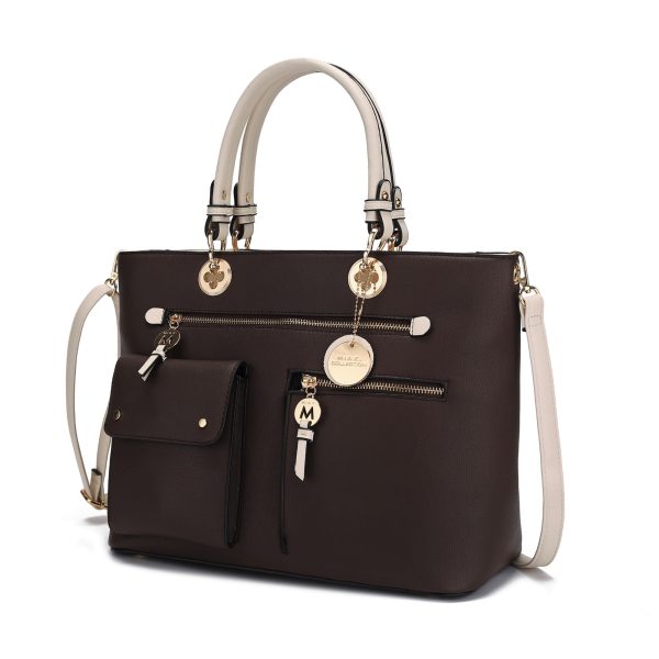 MKF Collection Julia Vegan Leather Color-block Women Satchel Bag  by Mia K