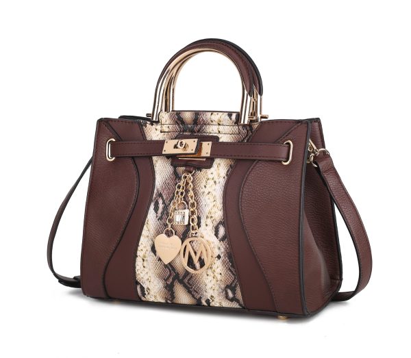 MKF Collection Cassia Snake embossed Vegan Leather Women Satchel Bag by Mia K