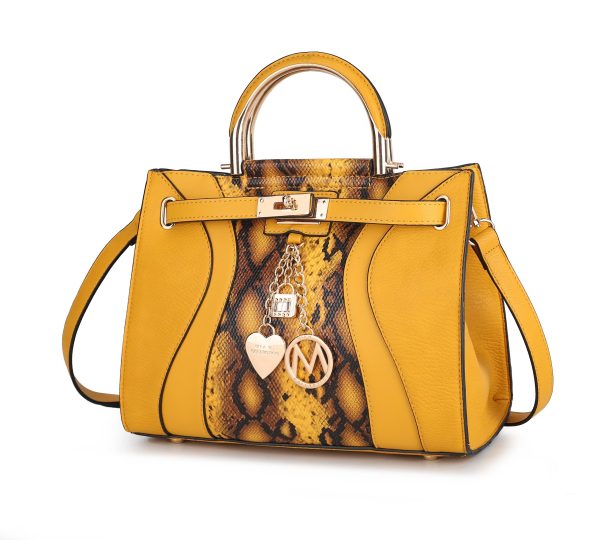 MKF Collection Cassia Snake embossed Vegan Leather Women Satchel Bag by Mia K