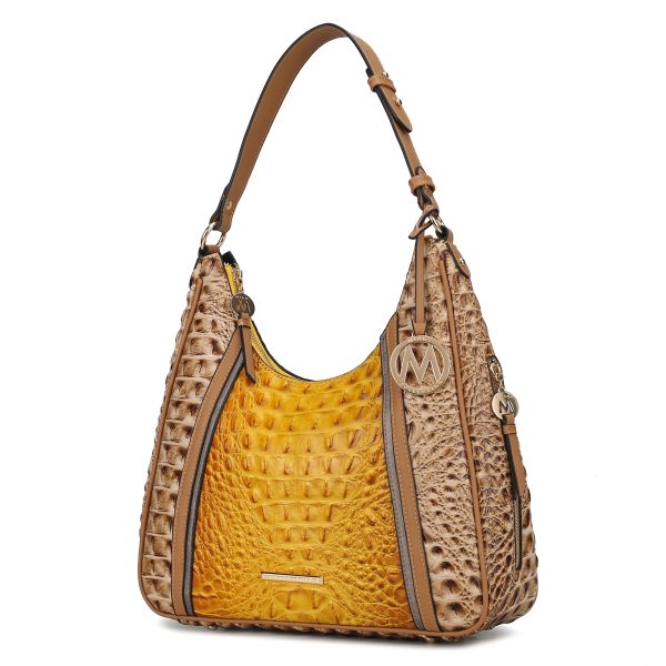 MKF Collection Becket Faux Crocodile Embossed Vegan Leather Women Shoulder Bag by Mia K