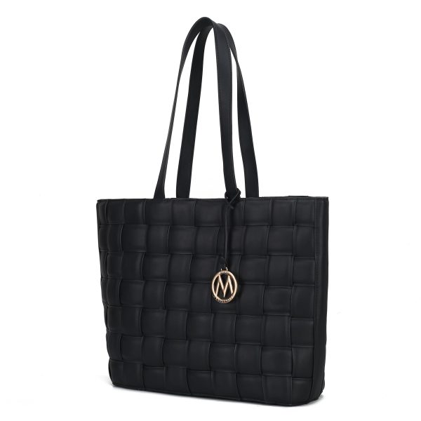 MKF Collection Rowan Woven Vegan Leather Women Tote Bag by Mia K