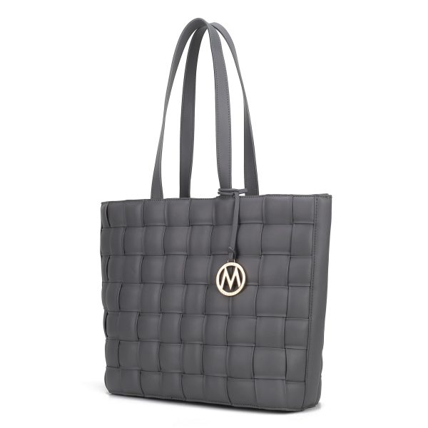 MKF Collection Rowan Woven Vegan Leather Women Tote Bag by Mia K