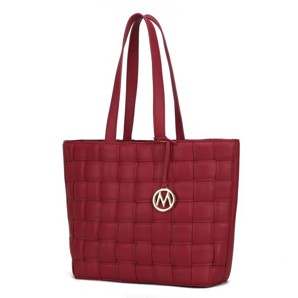 MKF Collection Rowan Woven Vegan Leather Women Tote Bag by Mia K