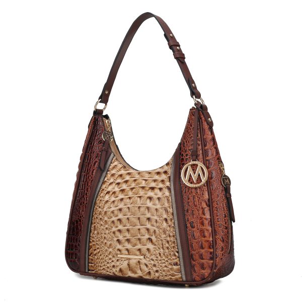 MKF Collection Becket Faux Crocodile Embossed Vegan Leather Women Shoulder Bag by Mia K