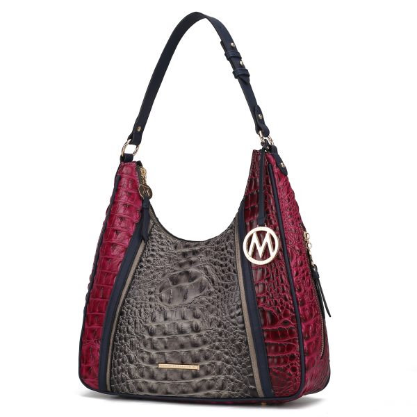 MKF Collection Becket Faux Crocodile Embossed Vegan Leather Women Shoulder Bag by Mia K