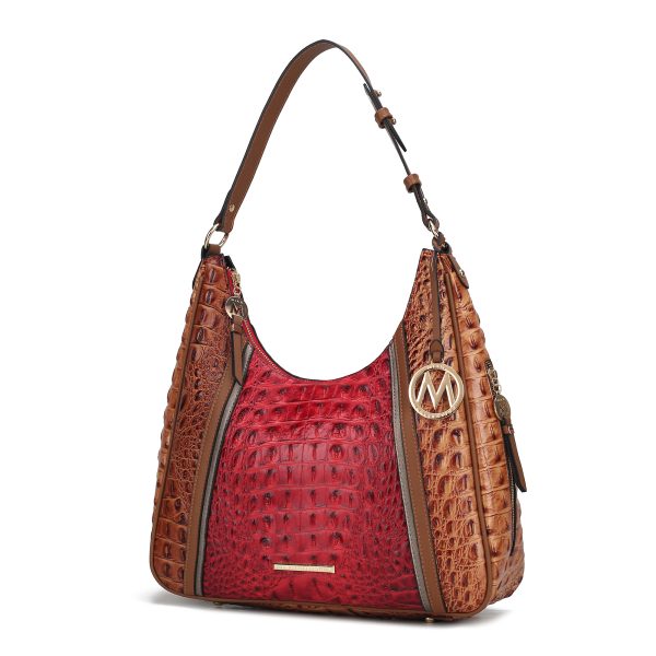 MKF Collection Becket Faux Crocodile Embossed Vegan Leather Women Shoulder Bag by Mia K