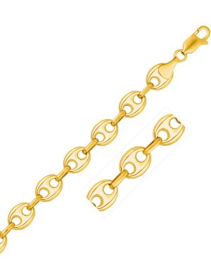 11.0mm 14k Yellow Gold Puffed Mariner Link Chain