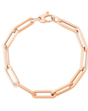 14K Rose Gold Extra Wide Paperclip Chain Bracelet