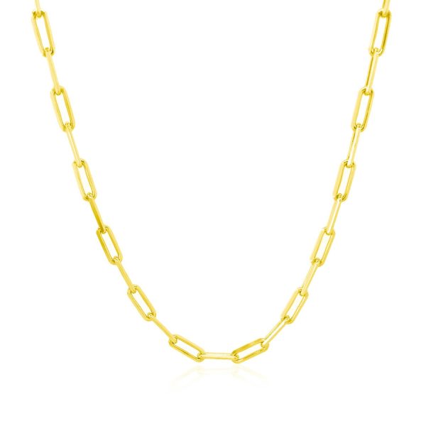 14K Yellow Gold Paperclip Chain (2.5mm) - Image 2