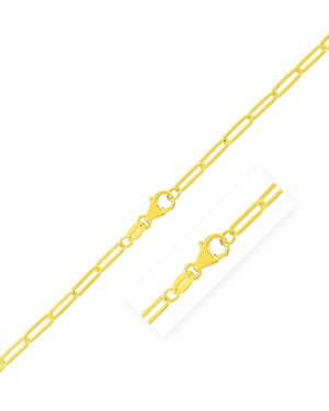 14K Yellow Gold Paperclip Chain (2.5mm)