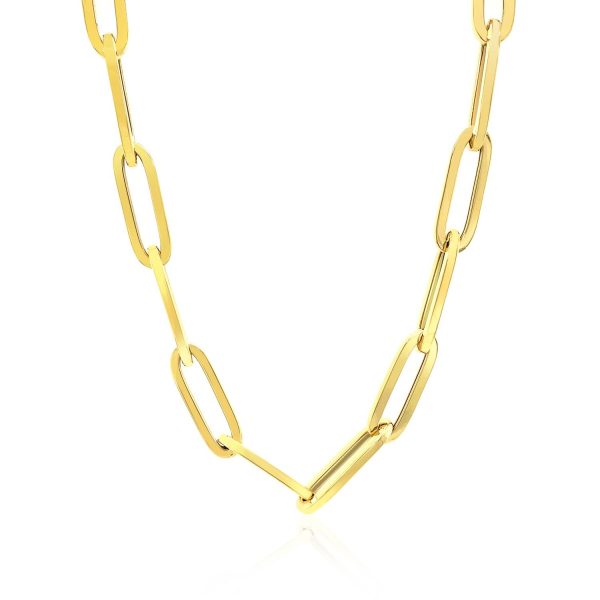 14K Yellow Gold Wide Paperclip Chain (6.1mm) - Image 2