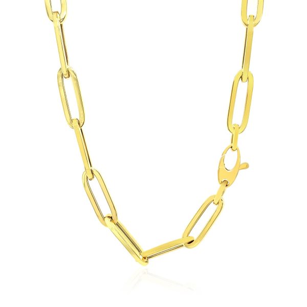 14K Yellow Gold Wide Paperclip Chain (6.1mm) - Image 3