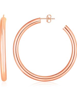 14k Rose Gold Polished Hoop Earrings