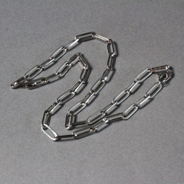 14k White Gold Bold Paperclip Chain (4.2 mm) - Image 5