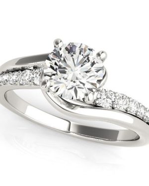 14k White Gold Bypass Style Round Diamond Ring (1 1/4 cttw)