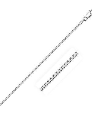 14k White Gold Classic Box Chain 1.1mm