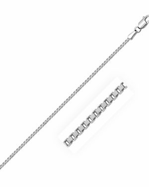 14k White Gold Classic Box Chain 1.4mm