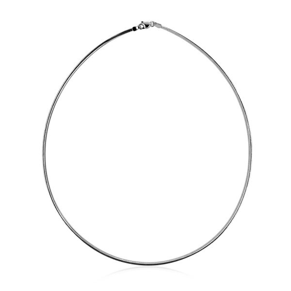 14k White Gold Classic Omega Style Chain (2 mm) - Image 2