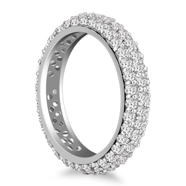 14k White Gold Cupola Round Diamond Eternity Ring in 14k White Gold - Image 2