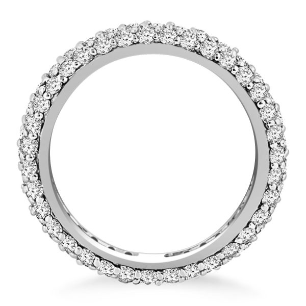 14k White Gold Cupola Round Diamond Eternity Ring in 14k White Gold - Image 3