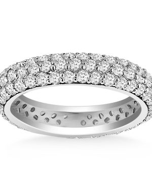 14k White Gold Cupola Round Diamond Eternity Ring in 14k White Gold